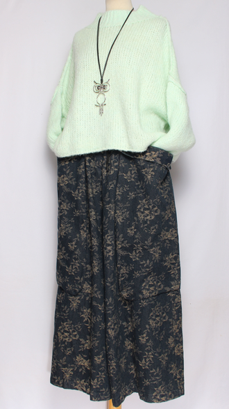 ДЖЕМПЕР КОРОТКИЙ "КИМОНО ШОВ СТОЙКА" широкий рукав морская волна, мятный до р.52