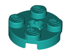 Plate, Round 2 x 2 with Axle Hole, Dark Turquoise (4032 / 6210400)