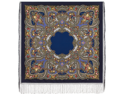 Павловопосадский платок Небесный 391-14