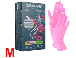 Нитриловые Перчатки "Benovy" (M) pink