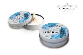 Массажная свеча Petits Joujoux Petits Joujoux London с ароматом ревеня, амбры и чёрной смородины - 33 гр,  MyStim, Германия