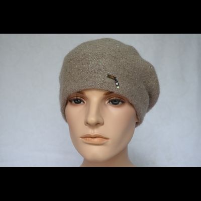 Ореховый женский берет вязаный Vizio Италия 6943