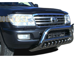 Защита передняя низкая скоба + акула d76/60/42 для Toyota Land Cruiser 100 (1998-2006)