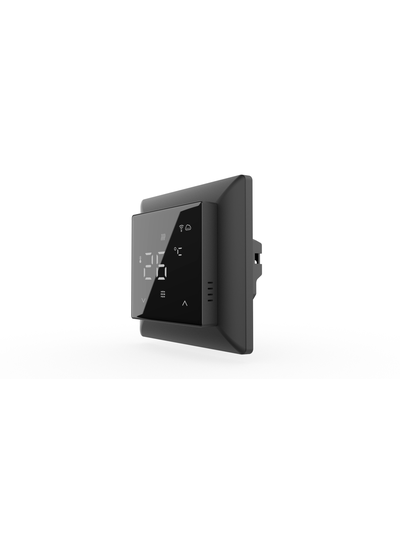 Терморегулятор GY516D под рамку, черный+ белая подсветка с Wi-Fi, Алиса