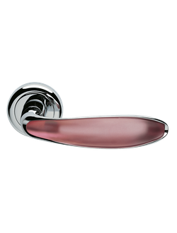 Дверные ручки Morelli Luxury MURANO CRO/RASA Цвет - Хром/матовое стекло розовое