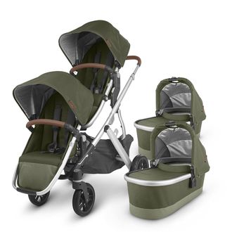 Коляска 2в1 для двойни UPPABaby Vista V2 Hazel Оливковый (люлька 2шт и прогулка 2шт)