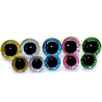 Глазки блестящие с креплением фиолетовые 18 мм ГБ 12