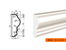 Фасадный молдинг из пенополистирола с покрытием LEPNINAPLAST (Лепнинапласт)  МВ-80/4