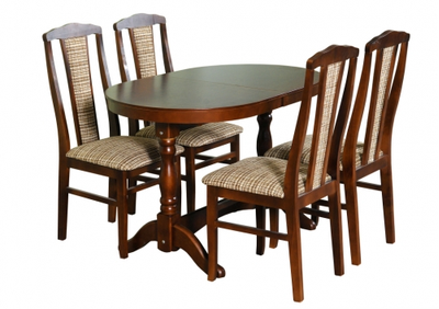 Обеденная группа со стульями "Трапеза" массив сосны орех  (МФБ)