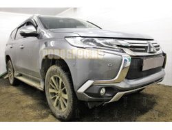 Защита радиатора Mitsubishi Pajero Sport III 2016- black низ