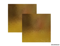 Подложка для торта усиленная Золото/Жемчуг Квадрат 24 x 24 см (толщина 1,5 мм)