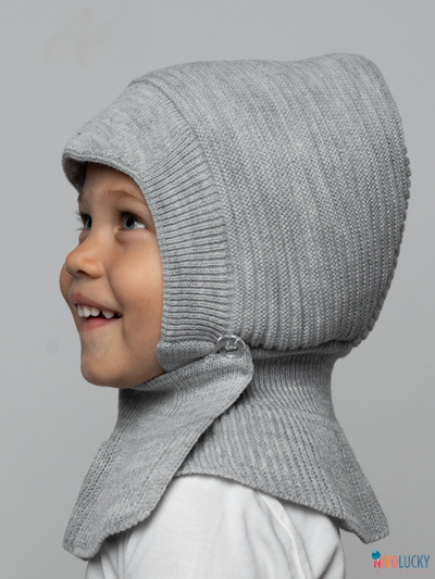 Шапка-шлем 24201-03 с утепл, х/б подклад,св-сер меланж 42-44