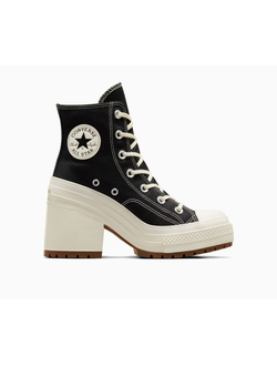 черные кеды Converse Chuck 70 De Luxe Heel на каблуке купить оригинальные в Москве