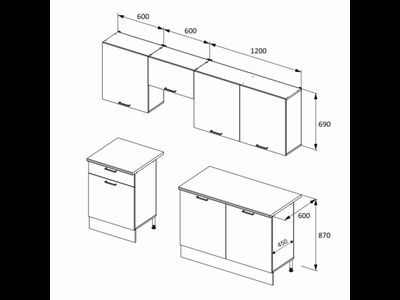 Кухня "Паола" 2.4 м дуб вотан (МР)