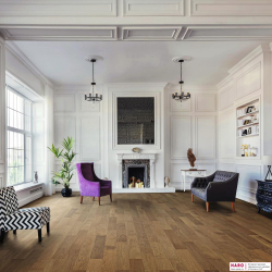 Инженерная доска Haro Prestige Дуб Дымчатый 540180 в интерьере гостиной