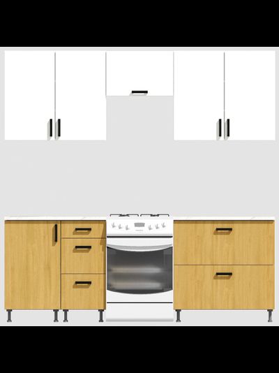 Кухня Эконом 1,8 метра (900х900) Цвет: Белый/Дуб Сонома