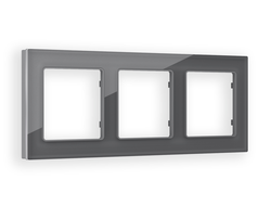 Рамка 3-ая Антрацит серый стекло органическое, коллекция PLATOS - Ambrella Volt - ALFA