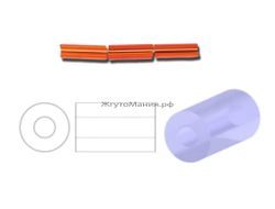 СТЕКЛЯРУС  PRECIOSA 3` (6.8-7мм) - 50г - 97030 ПРОЗРАЧНЫЙ С СЕРЕБРЯНОЙ ЛИНИЕЙ ВНУТРИ ОРАНЖЕВЫЙ (ОГОНЁК)