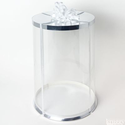 Коробка для торта JUST. Серебро. Диаметр 30 см, Высота 42 см, Упаковка 10 штук