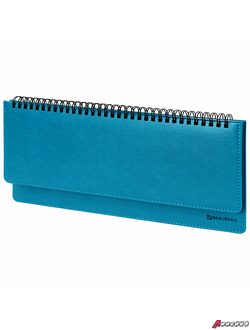 Планинг настольный недатированный (305×140 мм) BRAUBERG «Rainbow», кожзам, 60 л., бирюзовый. 111700