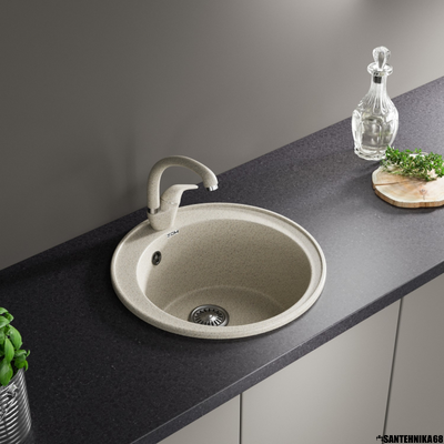 Керамическая кухонная мойка ZOX ZX-GM 08 круглая 510 мм