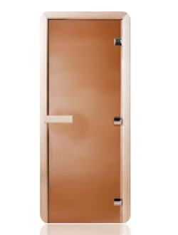 Дверь Стеклянная Бронза Матовое 8мм (3 петли)  Размер (с коробкой): 1,9м*70см