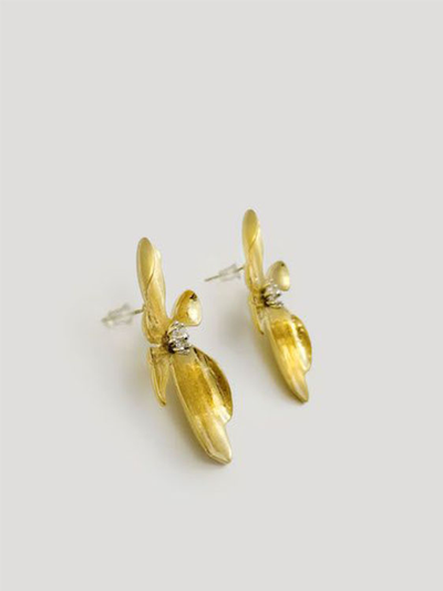 (АРТИКУЛ: 7052/51) СЕРЬГИ ЖЕНСКИЕ, КРУПНЫЕ, "ЦВЕТЫ", МЕТАЛЛ, ЦВЕТ "СОСТАРЕННОЕ ЗОЛОТО"