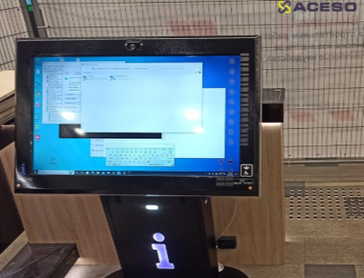 Терминал информационный «Tactile-VERT-1(43)D», тактильно-сенсорный, со стандартным ПО, с кнопкой выз