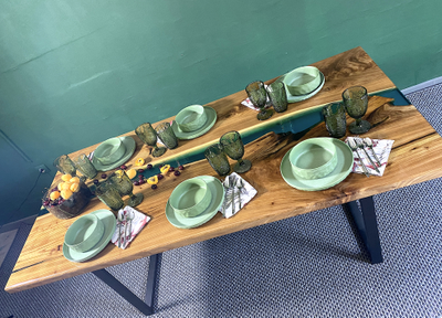 слэб, стол река, карагач, дуб, мебель на заказ, стол из слэба, мебель для ресторана, столешница спил