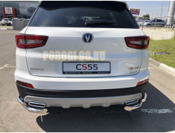 Защита заднего бампера угловая двойная d60/42 для Changan CS55 2018-