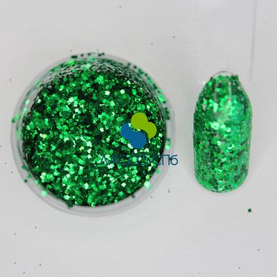 Полиэстровый глиттер Зеленый нарезка Квадрат 0,6 мм