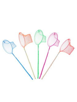 Сачок детский, бамбуковая ручка в горох 60 см, d=25 см, цвета МИКС