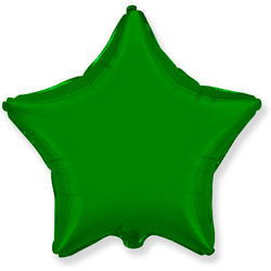 Воздушный шар фольгированный "Звезда" зеленый 45 см