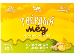 Мёд твёрдый с лимоном и имбирём, 30г (Honey Way)