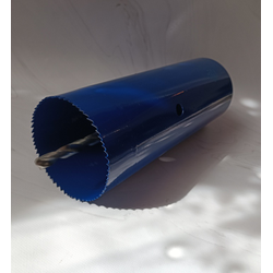 Коронка биметаллическая диаметр 112 мм глубина 300 мм + держатель с креплением шестигранник 13 мм для дрели