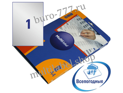 Этикетки А4 всепогодные MultiLabel, серебристый полиэстер, 210x297мм, 1шт/л, 20л, 21210297