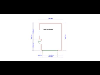 001 ГАРАЖ на два автомобиля. ГАБАРИТНЫЕ РАЗМЕРЫ: (7.5Х9М), ОБЩАЯ ПЛОЩАДЬ: 65М²