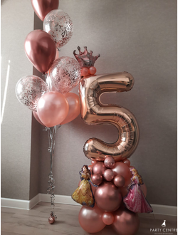 композиция с цифрой и связка шаров