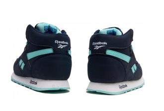 Кроссовки Reebok Classic Mid сине-бирюзовые зимние с мехом