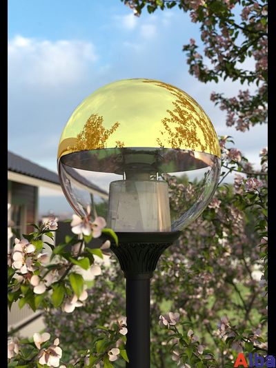 Шар 400мм с золотым напылением Светильник уличный 40см