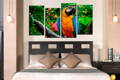 Модульная картина "Попугай"