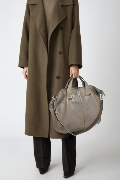 (АРТИКУЛ: 7084/72) СУМКА ЖЕНСКАЯ, БОЛЬШАЯ, НАТУРАЛЬНАЯ КОЖА, ТЕМНО-БЕЖЕВАЯ, С ШИРОКИМ ПЛЕЧЕВЫМ РЕМНЕМ