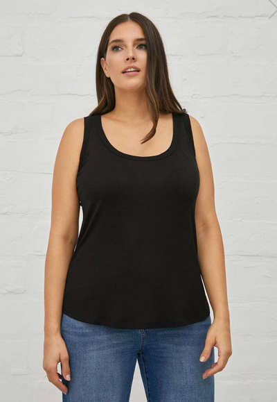 Черная женская майка большого размера