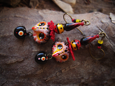 Серьги с колокольчиками-талисманами от сглаза "Чародейские совушки"