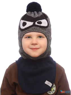 Шапка-шлем 22201-04, цвет темно-серый меланж, р. 52-54