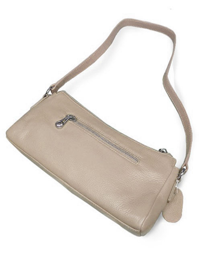 (АРТИКУЛ: 9877/3) СУМКА ЖЕНСКАЯ НЕБОЛЬШАЯ, НАТУРАЛЬНАЯ КОЖА, БЕЖЕВАЯ, РЕМЕНЬ ЧЕРЕЗ ПЛЕЧО
