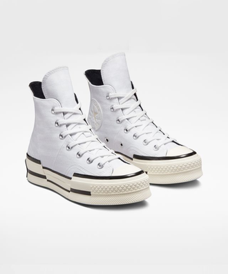 Кеды Converse Chuck 70 Plus Hi белые высокие на платформе