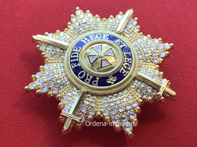 Звезда ордена Белого Орла со стразами и мечами, копия LUX! Лот № 31.