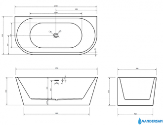 Акриловая ванна Abber AB9216-1.7