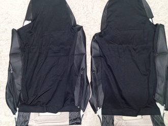 Чехлы  Премиум для SITRAK C7H от 2022гв - (2 ремня, 2 выс.сид, 4 подлокот.) экокожа+велюр (черн/беж)